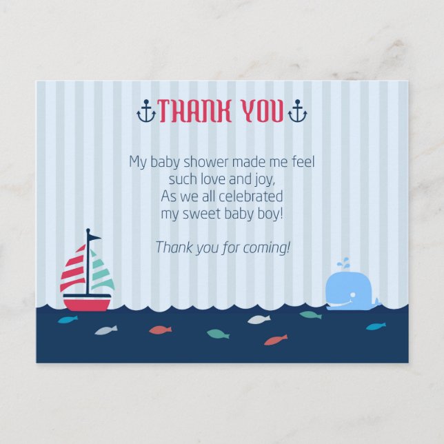 Baby Shower Thank You Postcard (Front)