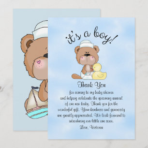 Baby Shower Thank You Teddy Bear Invitation