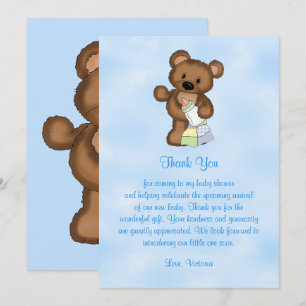 Baby Shower Thank You Teddy Bear Invitation