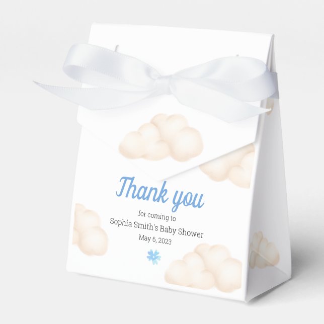Baby Shower Thank you Whimsical Floating Kitten  Favor Boxes (Front Side)