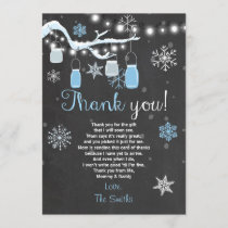 Baby Shower Thank you Winter Baby boy blue