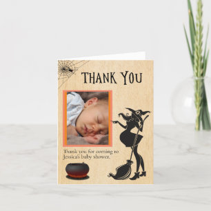 Baby Shower Thank you Witch Halloween Photo  Postc