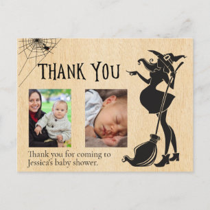 Baby Shower Thank you Witch Halloween Photo Postcard
