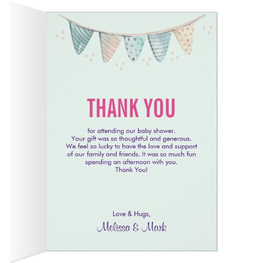 Baby Shower Thanks Nesting Egg w/ Flamingo & Bunny (Inside (Right))