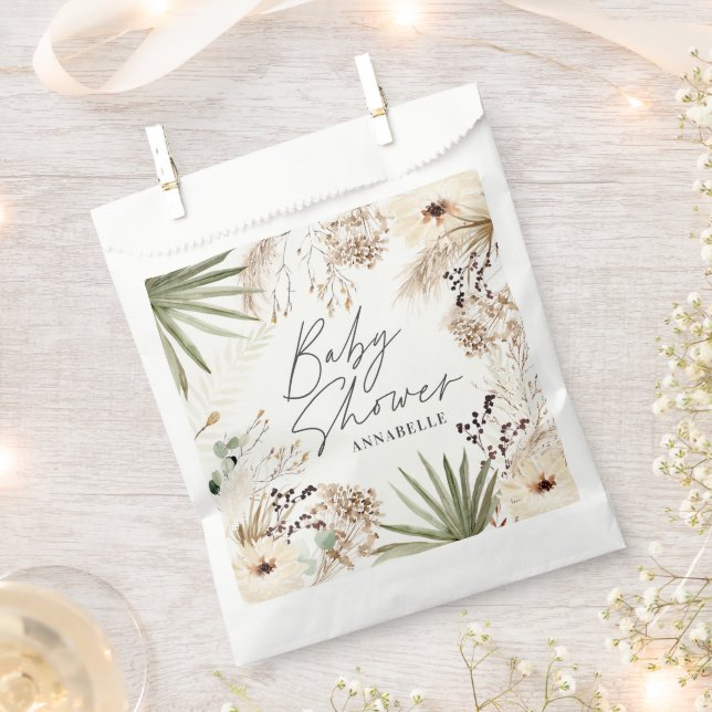 Baby shower thankyou modern pampas grass foliage favor bag (Clipped)