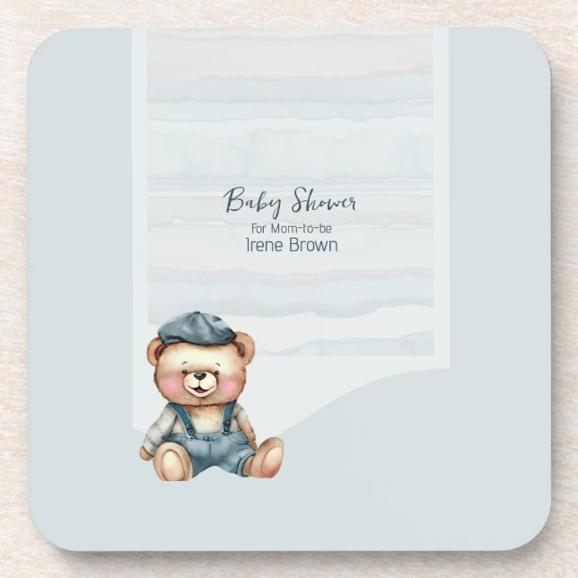 Baby Shower Theme Hard Plastic Coaster (Front)