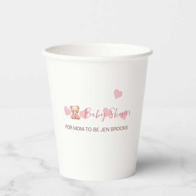Baby Shower Theme Personalized Paper Cups (Front)
