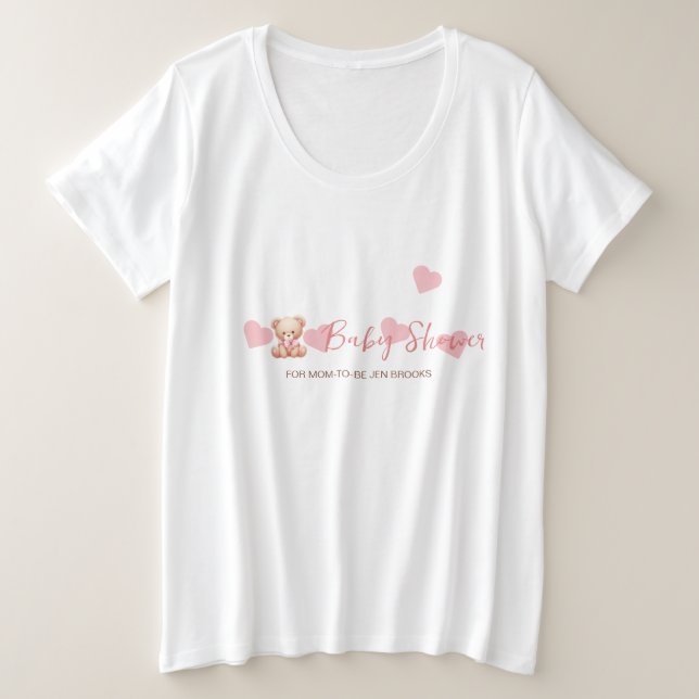 Baby Shower Theme Personalized Plus Size T-Shirt (Design Front)
