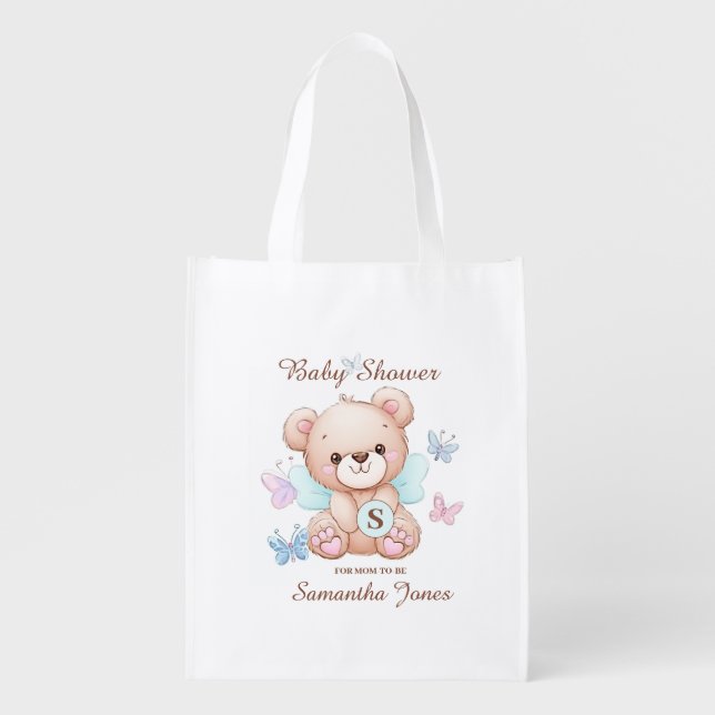 Baby Shower Theme Reusable Grocery Bag (Front)