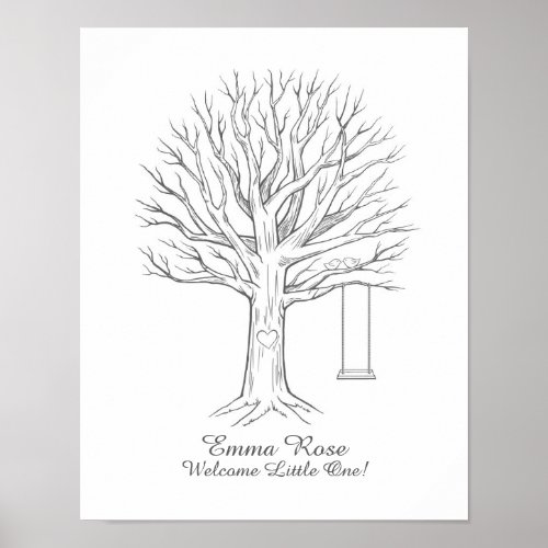 Baby Shower Thumbprint Tree GuestBook