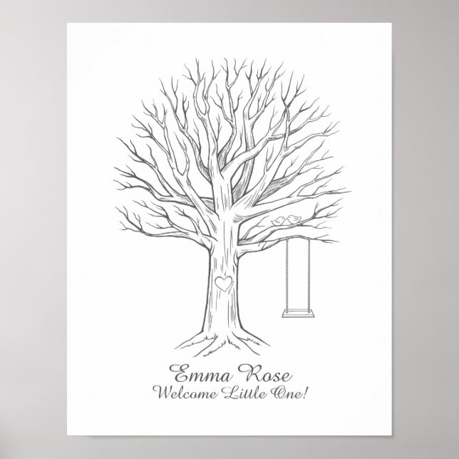 Baby Shower Thumbprint Tree GuestBook (Front)
