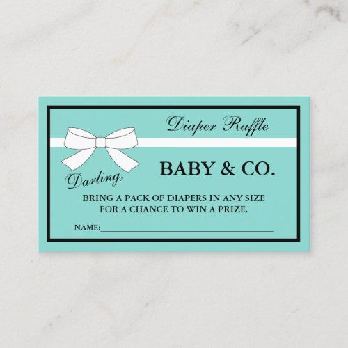 BABY  Shower Tiara Party Diaper Raffle Cards