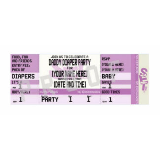 Baby Shower Ticket Invitations - Purple