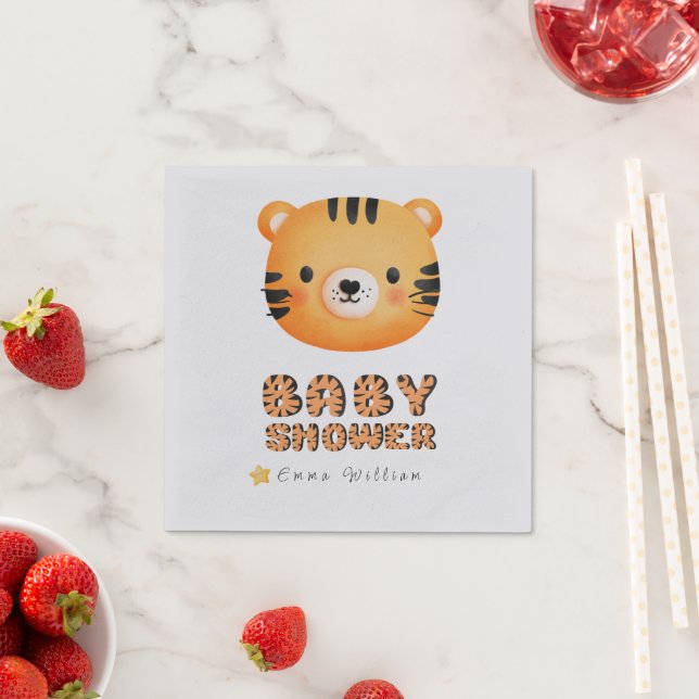 BABY SHOWER TIGER STAR NAPKINS (Insitu)