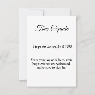 baby shower time capsule add name text details