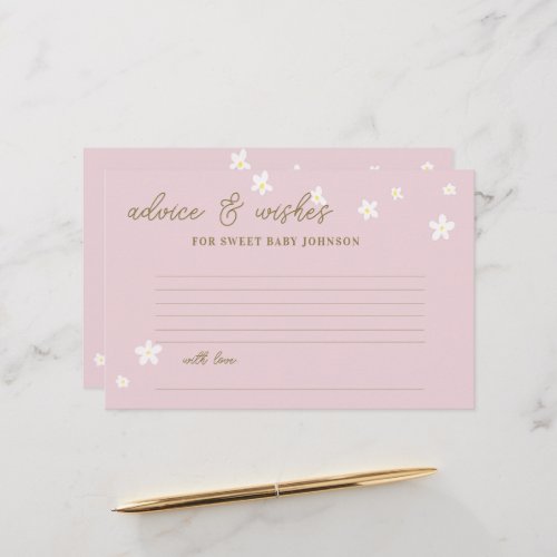 Baby Shower Time Capsule Cards Daisies Pastel Pink