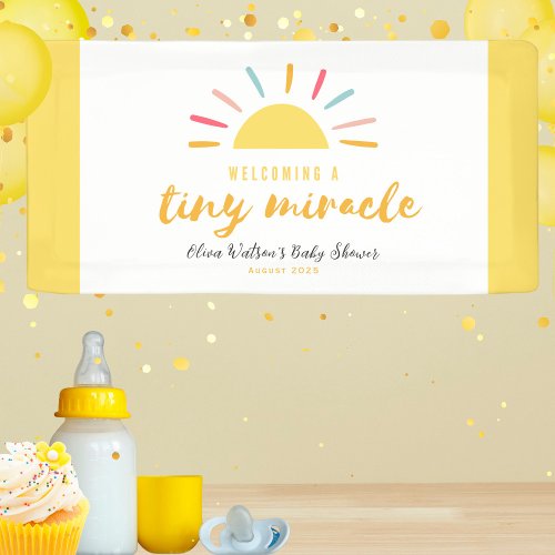 Baby Shower Tiny Miracle Sun Banner