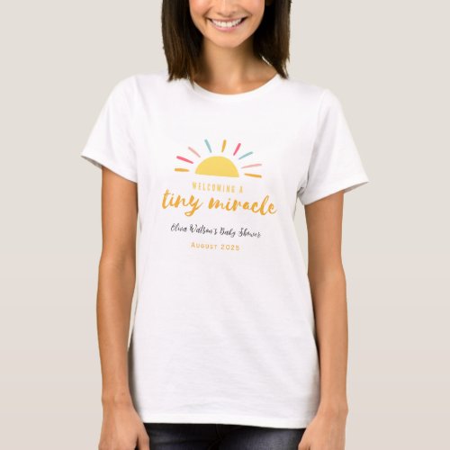 Baby Shower Tiny Miracle Sunshine personalized T_Shirt