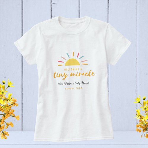 Baby Shower Tiny Miracle Sunshine personalized T_Shirt