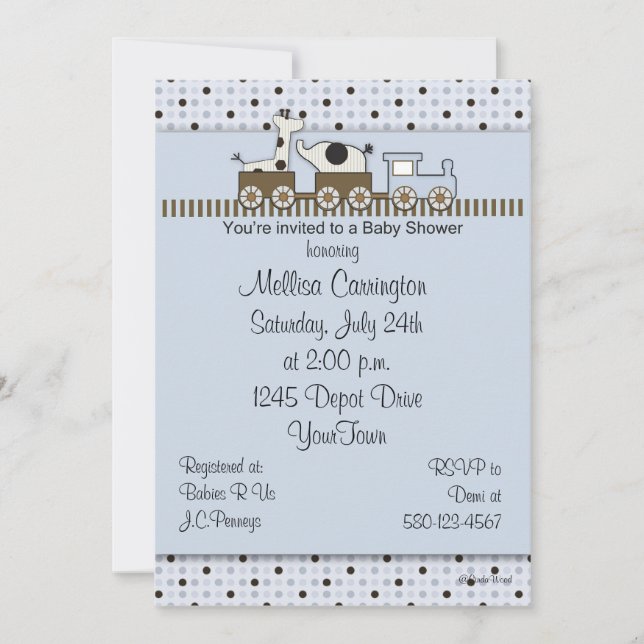 Baby Shower Train Invitation (Front)