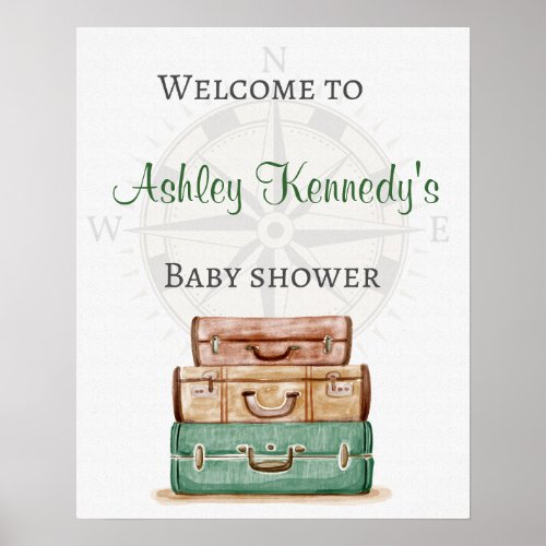 Baby shower travel theme party welcome sign