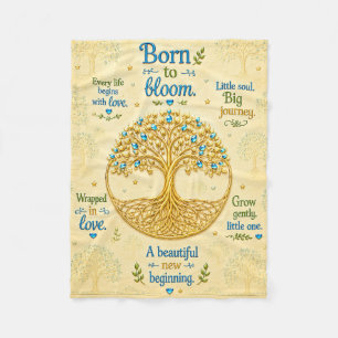 Baby shower tree of life fleece blanket