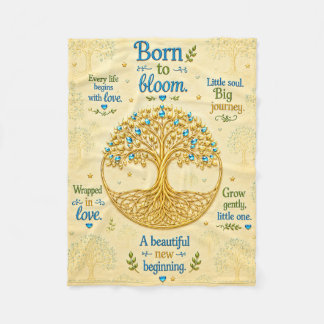 Baby shower tree of life fleece blanket