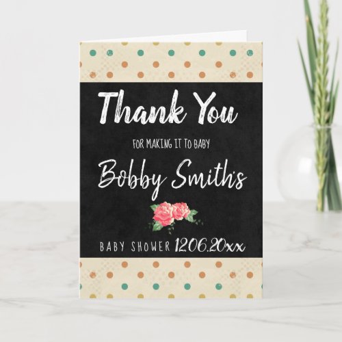 Baby Shower  Trendy Patterns Thank You Card