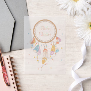 Baby Shower Tribal Dreamcatcher Boho Insert Vellum Invitations