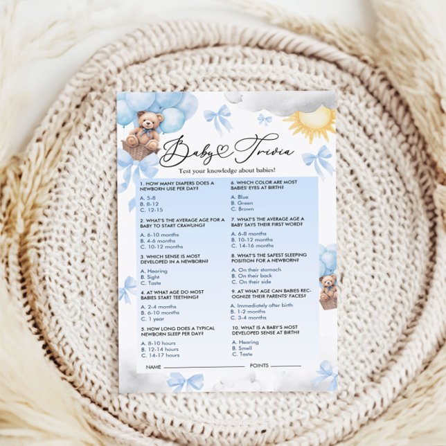 Baby Shower Trivia Game  (Creator Uploaded)