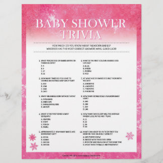Baby Shower Trivia [Snowy Pink] Letterhead