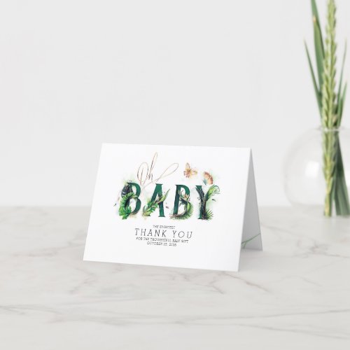 Baby Shower Tropical Greenery Thank You