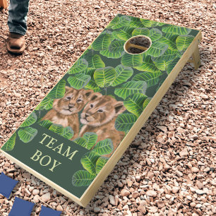 Baby Shower Tropical Jungle Safari Team Boy Girl Cornhole Set