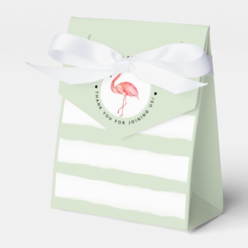 Baby Shower Tropical Watercolor Flamingo Thank You Favor Boxes