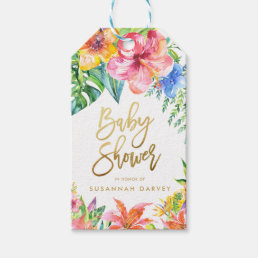 Baby Shower | Tropical Watercolor Thank You Gift Tags