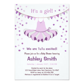 Purple And Silver Baby Shower Invitations 3