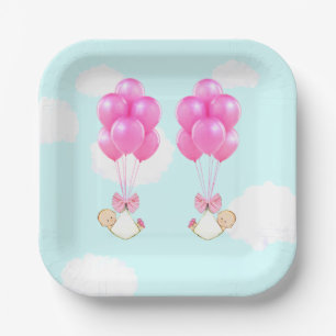 Baby Shower Twin Girls Paper Plates
