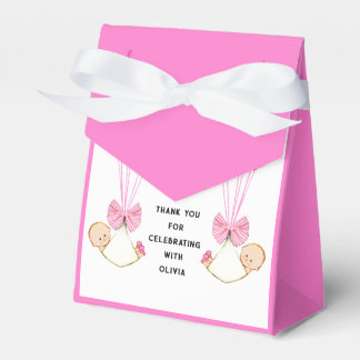 Baby Shower Twin Girls Thank You Favor Boxes