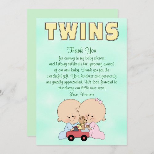 Baby Shower Twins Boy Girl Invitation