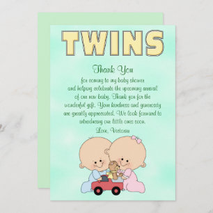 Baby Shower Twins Boy Girl Invitation