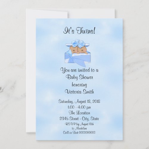 Baby Shower Twins Ethnic Baby Boy Invitation