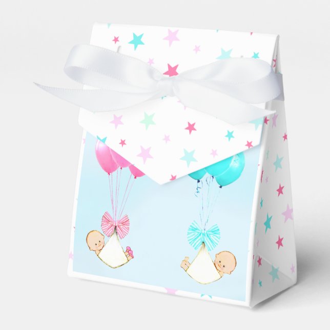 Baby Shower Twins Favor Boxes (Front Side)