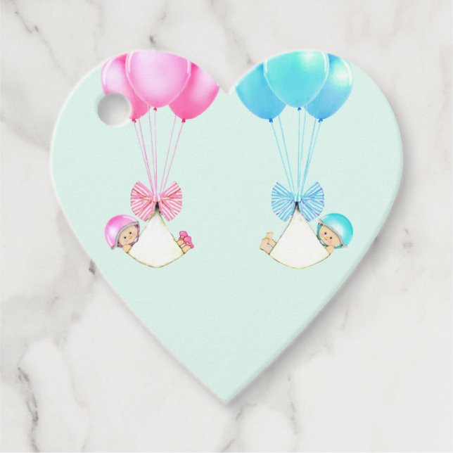 Baby Shower Twins Favor Tags (Front)