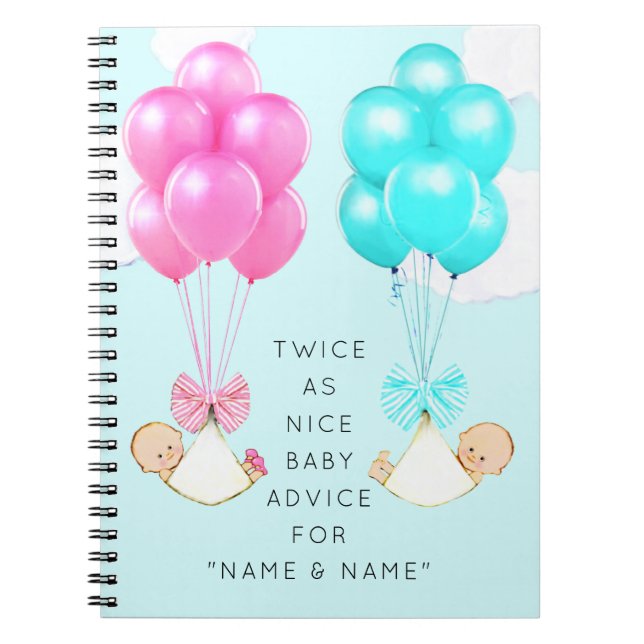Baby Shower Twins Notebook (Front)