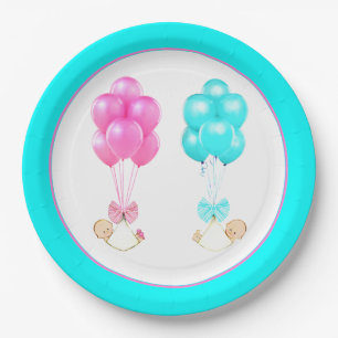 Baby Shower Twins Paper Plates