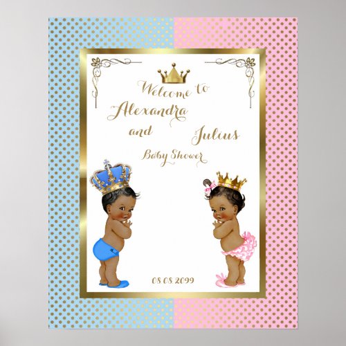 Baby Shower TWINSpinkblueelegant16x20 300pp Poster