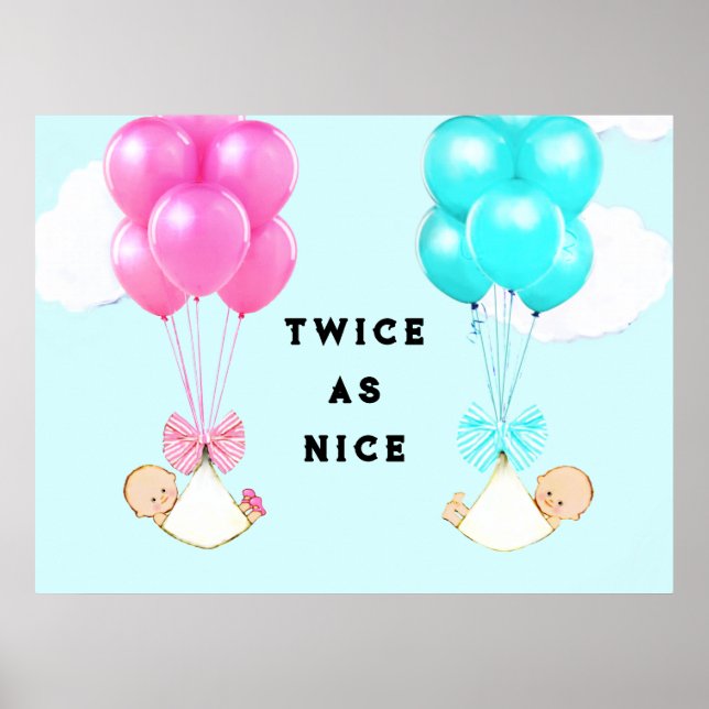 Baby Shower Twins Poster (Front)
