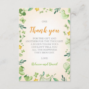Baby shower twins   thank you card   neutral