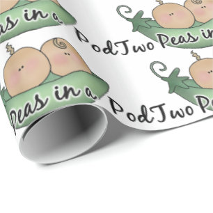 baby shower Two Peas in a Pod wrapping paper