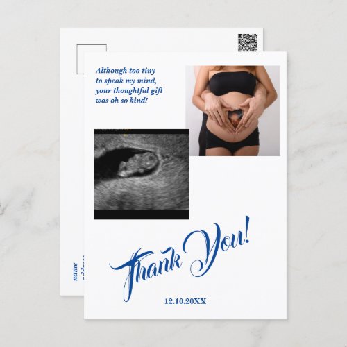 Baby Shower Ultrasound Girl Pink Thank You Postcard